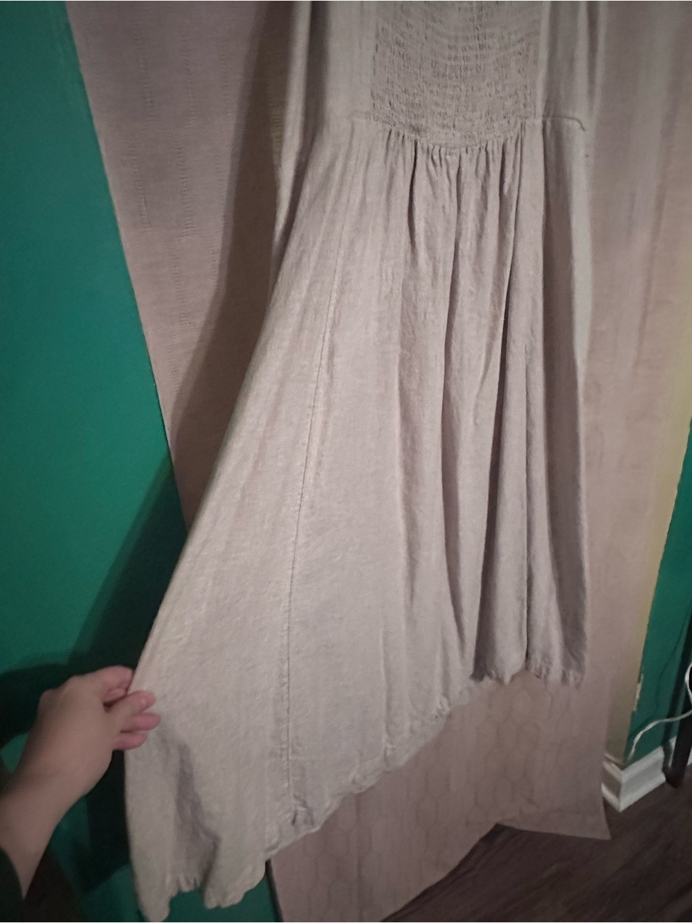 Old Navy Neutral Linen Midi Dress - Picture 8 of 8